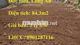 Chính Chủ Bán 84,3m2 Đất Mặt Tiền Đường Quốc Lộ N2,Đức Lập Hạ, Đức Hòa