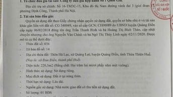 CÔNG TY ĐẤU GIÁ HỢP DANH SỐ 1 QUỐC GIA THÔNG BÁO BÁN ĐẤU GIÁ TÀI SẢN 