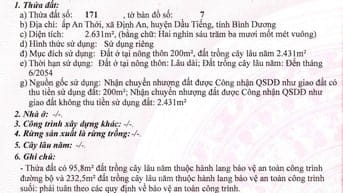 BÁN ĐẤU GIÁ TS VIB L1_ẤP AN THỚI, XÃ ĐỊNH AN, DẦU TIẾNG, BÌNH DƯƠNG