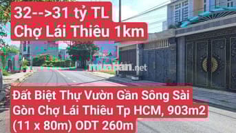 🆘 Đất Biệt Thự Vườn Giáp Sông Sài Gòn Gần Chợ Lái Thiêu Tp. Thuận An