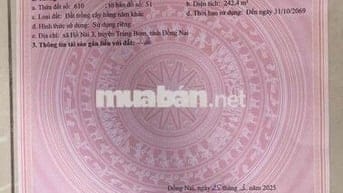 BÁN LÔ ĐẤT ĐẸP ĐƯỜNG 2 SÀI QUẤT PHƯỜNG HỐ NAI (HỐ NAI 3 CŨ)