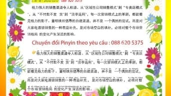 Dịch vụ chuyển đổi chữ tiếng Trung Quốc sang bính âm(pinyin)