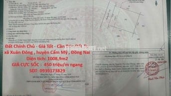 ĐẤT Giá Tốt - Cần Bán Đất Tại xã Xuân Đông , huyện Cẩm Mỹ , Đồng Nai