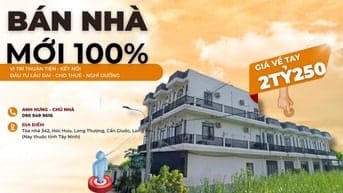 NHÀ PHỐ MỚI 100% - CẦN GIUỘC LONG AN CHỈ 2 TỶ 250-ANH HƯNG 0909499616