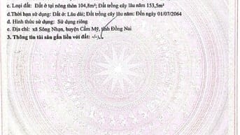 Lô đất dài thòng lòng có thổ cư tha hồ xây nhà phía sau giáp Suối