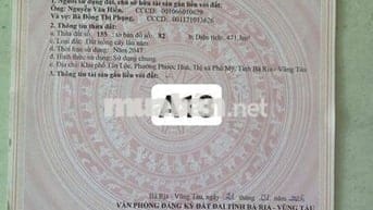 BÁN LÔ ĐẤT MẶT TIỀN ĐƯỜNG S( VÕ NGUYÊN GIÁP), PHƯỚC HÒA