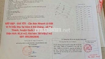 Bán Nhanh Lô Đất Vị Trí Đắc Địa Tại xã Đại Thành,huyện Quốc Oai,Hà Nội