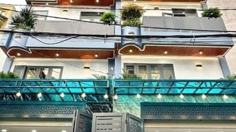 nhà phố siêu đẹp 4,5m x14m, đúc 4 Tấm, mẫu lửng ngược mới nhất 2025