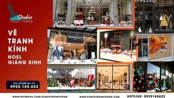 Vẽ Tranh Kính Noel – Trang Trí Giáng Sinh Đẹp & Chuyên Nghiệp HCM