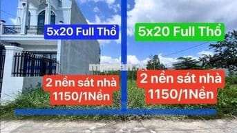 Chỉnh chủ Bán 2 nền đất 5x20 Full Thổ,833B-HH 3%