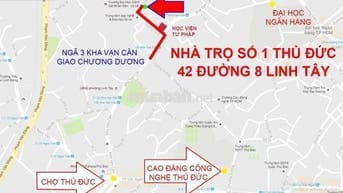 Nhà trọ trung tâm Linh Tây, Thủ Đức có gác, an ninh thoáng mát