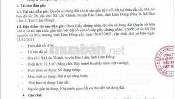 BĐS Xã Lộc Thành, huyện Bảo Lâm, Lâm Đồng (Xã Bảo Lâm 3, Lâm Đồng)