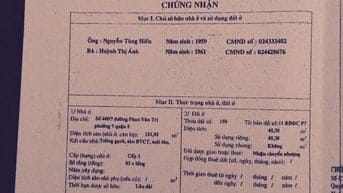 Bán nhà phan văn trị q5 tằng nội thất