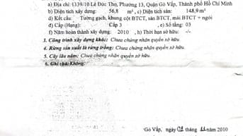 bán nhà DT 4M X 18,5M HẺM Ô TÔ XE TẢI, 1 TRỤC NGẮN, LÊ ĐỨC THỌ,