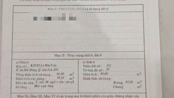 HH 1% GỞI AE DV_BÁN ĐẤT 85M2_KIỆT OTO 5M_K38/82 LÊ HỮU TRÁC,SƠN TRÀ