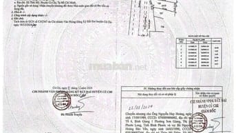 Cắt lỗ Bán gấp đất Tỉnh Lộ 7, Xã Thái Mỹ, 860 triệu, (5x19)97 m2 SHR