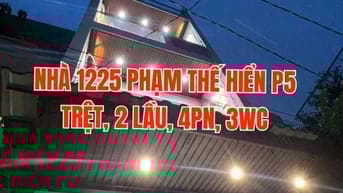 Bán nhà 1trệt, 2 lầu, Hẻm 1225 Phạm Thế Hiển P5, Q8. Ngang 3,8mx 10m