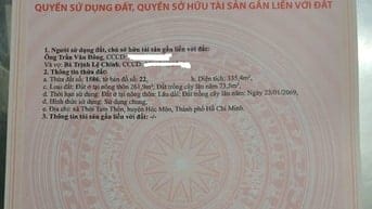 Bán 335.4 m2 đất tại xã Thới Tam Thôn, huyện Hóc Môn