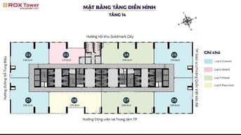 Bán căn văn phòng tòa Rox Tower Golmark city 136 Hồ Tùng Mậu giá: 55tr