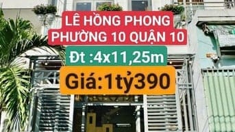 🏘🏘 CHÍNH CHỦ CẦN BÁN NHÀ HXH ĐƯỜNG LÊ HỒNG PHONG P10 Q10 GIÁ 1TỶ390