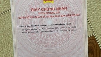 Bán đất thổ cư có sổ đỏ. Diện tích 61 m2: Chiều dài 15.2, chiều rộng 4