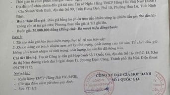 Công ty Đấu giá Hợp danh Số 1 Quốc Gia đăng thông báo bán đấu giá 