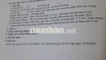Bán dãy trọ cạnh KCN Tây Bắc, Củ Chi 183m2, 1kiot+6 phòng, SHR, 1tỷ2