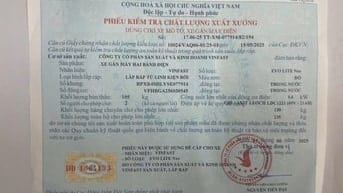 Mất Phiếu kiểm tra chất lượng xuất xưởng