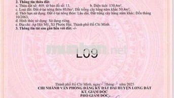 gấp gấp cần bán lô đất ở phươcd hải 130m2 khách vừa bỏ cọc