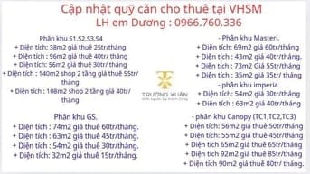 Bán và cho thuê căn shop mặt sảnh diện tích 54 m2