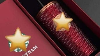 Ly giữ nhiệt đính đá Đỏ mới 100%