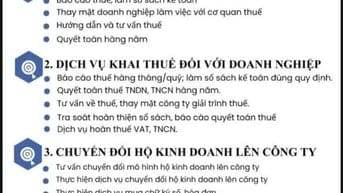 Nhận hồ sơ pháp lý, kế toán thuế trọn gói. Tư vấn thành lập DN