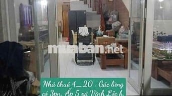 Nhà Thuê 4×20 gác lửng  đẹp gần công an xã Vĩnh Lộc B bình chánh
