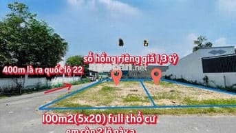 101m2 giá 1,3 tỷ ngay ngay gần KCN Tây Bắc sổ riêng view công viên