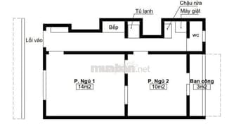 Cho thuê nhà tập thể  t5 phố thái Thịnh 38m2 2 phòng ngủ