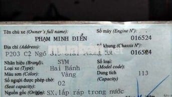 xe elizabeth Fi đời mới.còn mới toanh như xe mới