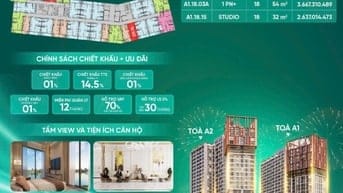 Căn Studio 32m² Cora Tower – Không gian xanh, tiện ích 5 sao 