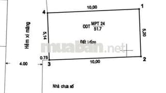 ĐẤT NỀN 5,14 dài 10 trong khu dân cư gần phú mỹ hưng