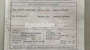 SIÊU HIẾM 128A/ NGUYỄN CHÍ THANH Q10, NHÀ 3 TẦNG, GIÁ CHỈ 3.2 TỶ