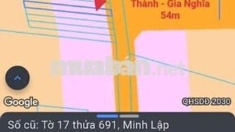 BÁN GẤP LÔ ĐẤT NGAY CHỢ MINH LẬP MẶT TIỀN 20M ĐƯỜNG NHỰA