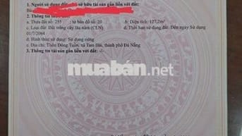 Bán đất thổ cư tam hải sát biển