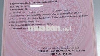 Chính chủ cần tiền bán nhanh đất xã Châu Thới, tỉnh Cà Mau, DT 508,8m2