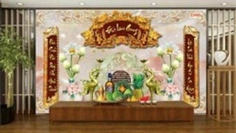 Tranh gạch 3d ốp tường phòng thờ - SC64