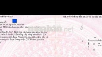 Đất chính chủ, có sổ, 106,5m2 (thổ cư: 83,9m2)