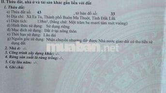 Đất thổ cư tại Quốc lộ 26 thuộc phường Tân An, tỉnh Đắk Lắk