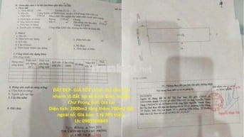 ĐẤT ĐẸP-GIÁ TỐT chính chủ bán nhanh lô đất tại huyện Chư Prong,Gia Lai