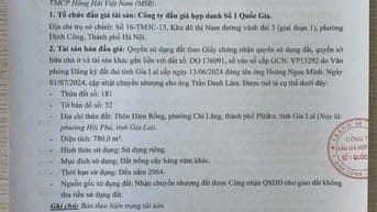 CÔNG TY ĐẤU GIÁ HỢP DANH SỐ 1 QUỐC GIA THÔNG BÁO BÁN ĐẤU GIÁ TÀI SẢN