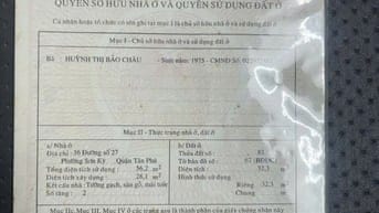 Bán nhà 2 mặt tiền 36 đường 27, phường Sơn Kỳ, ngay Aeon