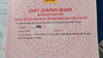 Bán nhà hẻm 738/14 QL1A, P.BHHB, Bình Tân, 3x16m, 1 lầu 