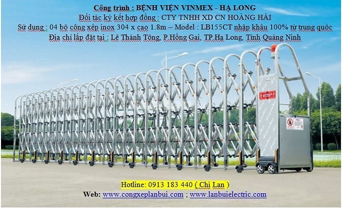 Cổng xếp tự động, cổng xếp inox Bình Dương